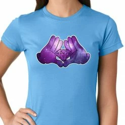 Bewild Cartoon Hands Diamond Cosmos Girl's T-Shirt Cool Funny & Offensive