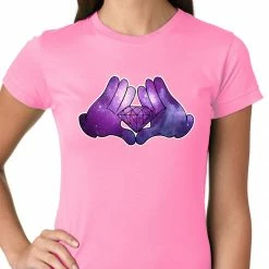 Bewild Cartoon Hands Diamond Cosmos Girl's T-Shirt Cool Funny & Offensive