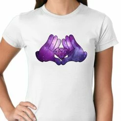 Bewild Cartoon Hands Diamond Cosmos Girl's T-Shirt Cool Funny & Offensive