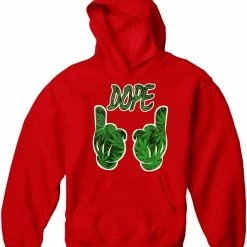 Bewild Cool Funny & Offensive Cartoon Hands Dope Pot Leaf Pattern Adult Hoodie