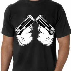 Bewild Cartoon Hands Double Gun's Men's T-Shirt
