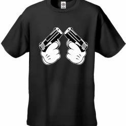 Bewild Cartoon Hands Double Gun's Men's T-Shirt