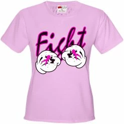 Bewild Positive Reinforcement Cartoon Hands Fight Breast Cancer Girls T-shirt