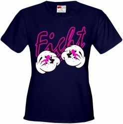 Bewild Positive Reinforcement Cartoon Hands Fight Breast Cancer Girls T-shirt