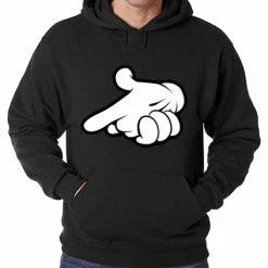 Bewild Cool Funny & Offensive Cartoon Hands Gun Adult Hoodie