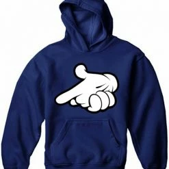 Bewild Cool Funny & Offensive Cartoon Hands Gun Adult Hoodie