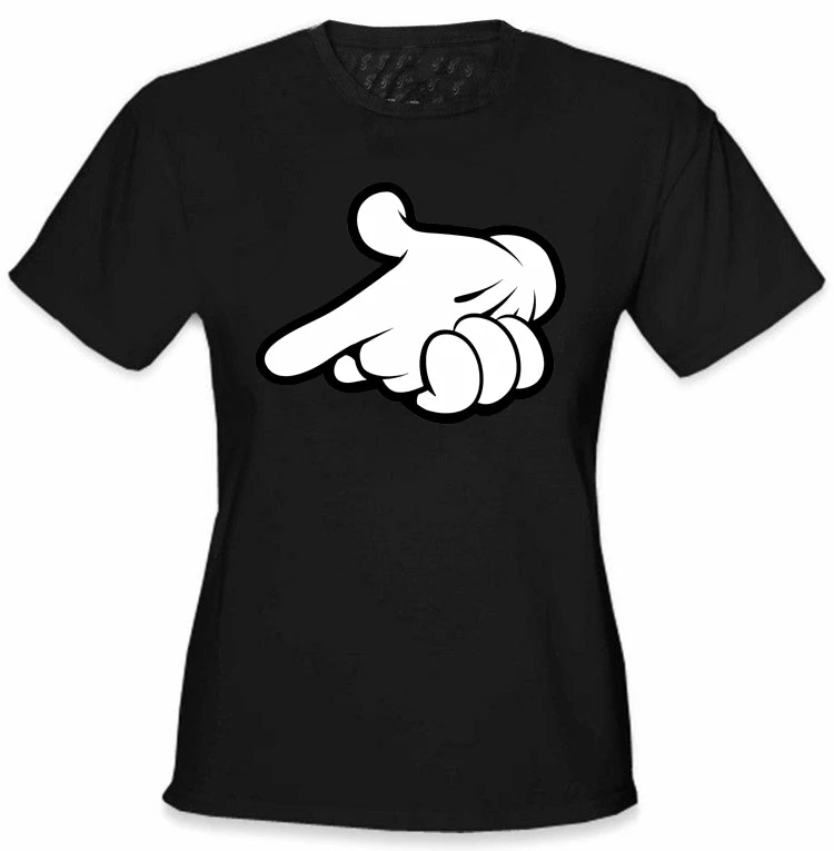 Bewild Cartoon Hands Gun Girl's T-Shirt 4 Bewild Cartoon Hands Gun Girl's T-Shirt