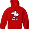 Bewild Cartoon Hands He's Mine Adult Hoodie Cool Funny & Offensive