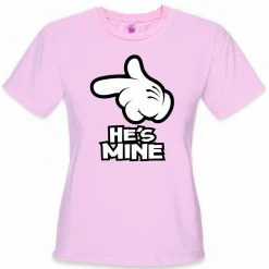 Bewild Women's T-Shirts Cartoon Hands He's Mine Girl's T-Shirt
