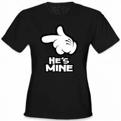Bewild Women's T-Shirts Cartoon Hands He's Mine Girl's T-Shirt