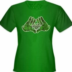 Bewild Cartoon Hands Pot Leaf Diamond Girl's T-Shirt Cool Funny & Offensive 17 Bewild Cartoon Hands Pot Leaf Diamond Girl's T-Shirt Cool Funny & Offensive