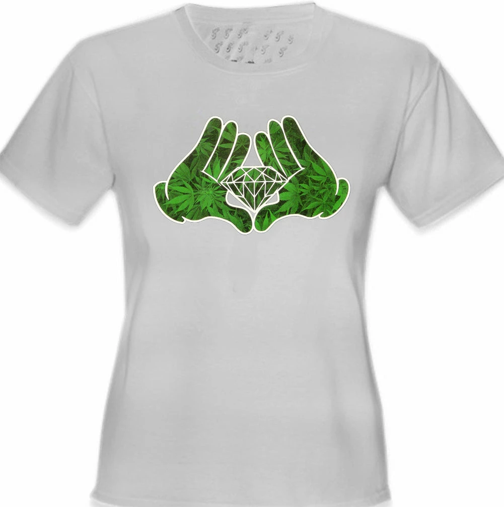 Bewild Cartoon Hands Pot Leaf Diamond Girl's T-Shirt Cool Funny & Offensive 9 Bewild Cartoon Hands Pot Leaf Diamond Girl's T-Shirt Cool Funny & Offensive