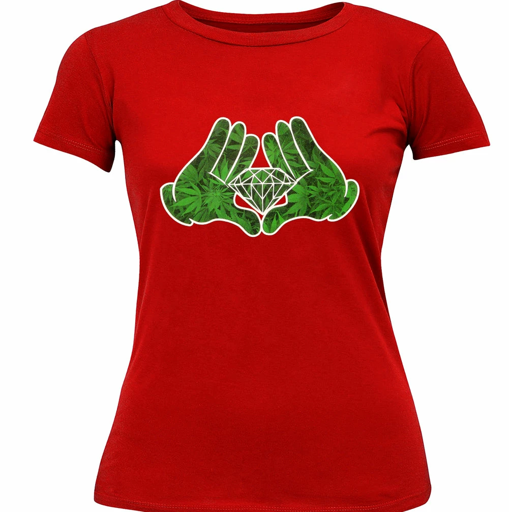 Bewild Cartoon Hands Pot Leaf Diamond Girl's T-Shirt Cool Funny & Offensive 12 Bewild Cartoon Hands Pot Leaf Diamond Girl's T-Shirt Cool Funny & Offensive