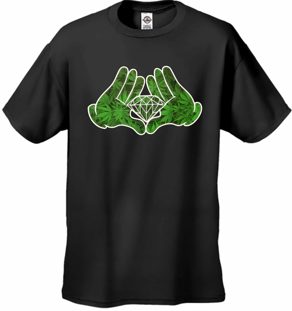 Bewild Cartoon Hands Pot Leaf Diamond Men's T-Shirt Cool Funny & Offensive 5 Bewild Cartoon Hands Pot Leaf Diamond Men's T-Shirt Cool Funny & Offensive