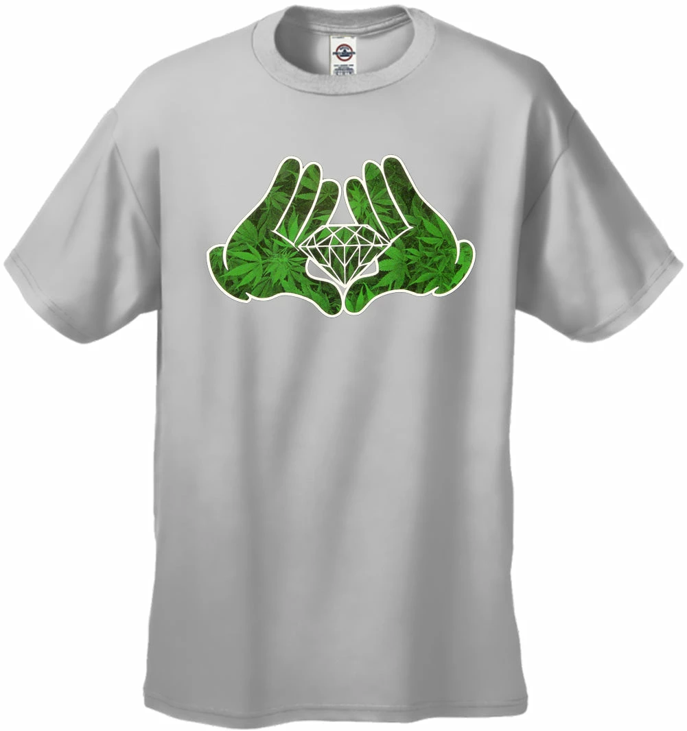 Bewild Cartoon Hands Pot Leaf Diamond Men's T-Shirt Cool Funny & Offensive 11 Bewild Cartoon Hands Pot Leaf Diamond Men's T-Shirt Cool Funny & Offensive