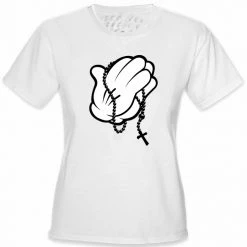 Bewild Cartoon Hands Praying Girl's T-Shirt
