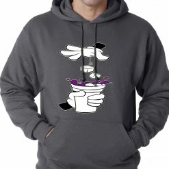 Bewild Cool Funny & Offensive Cartoon Hands - Purple Drink Adult Hoodie