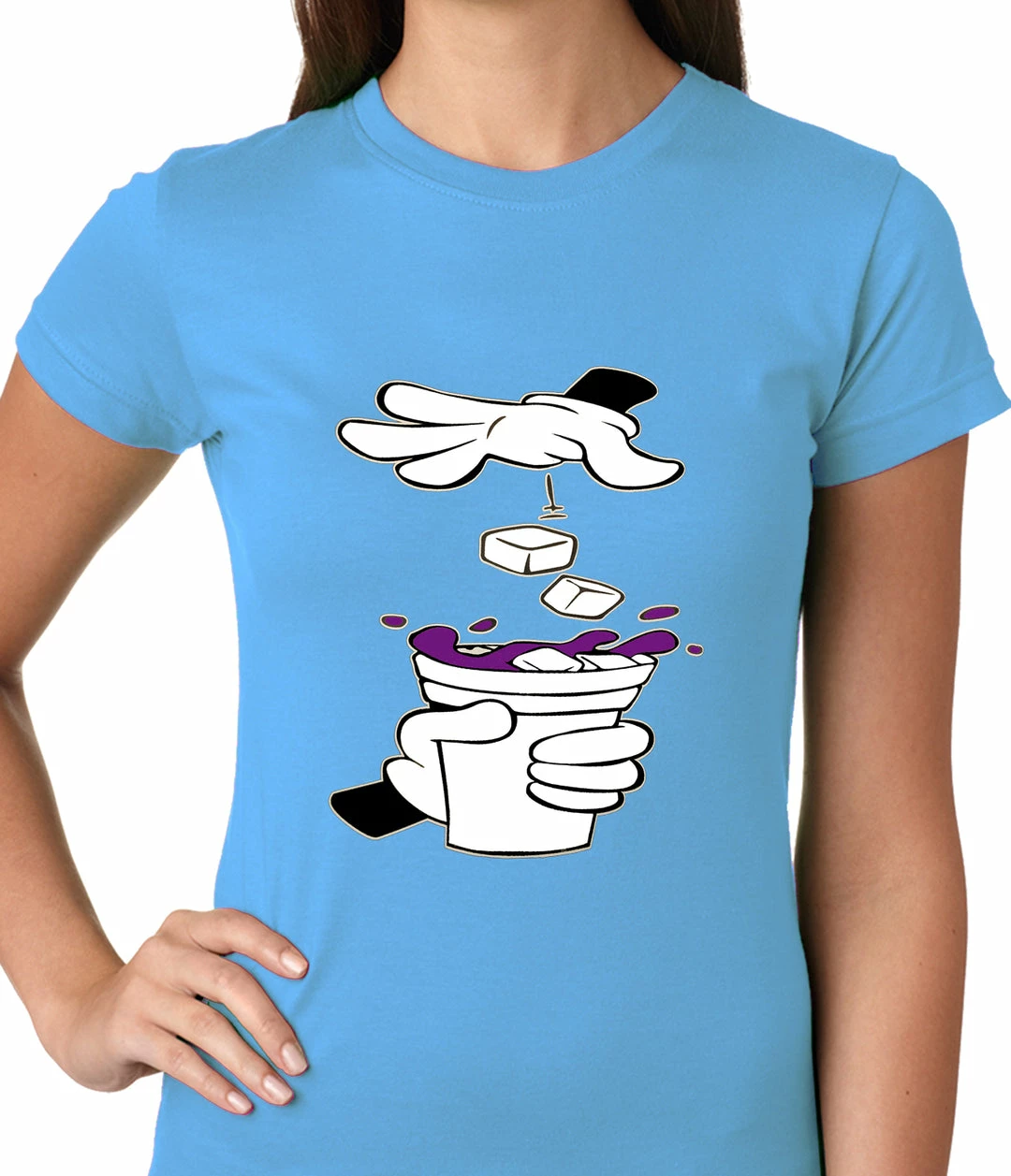 Bewild Cartoon Hands - Purple Drink Ladies T-shirt Cool Funny & Offensive 7 Bewild Cartoon Hands - Purple Drink Ladies T-shirt Cool Funny & Offensive