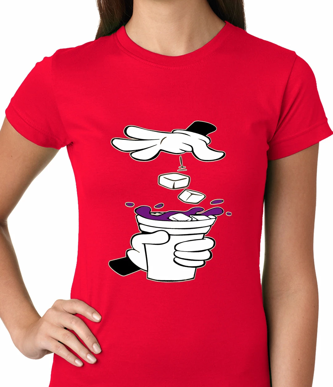 Bewild Cartoon Hands - Purple Drink Ladies T-shirt Cool Funny & Offensive 10 Bewild Cartoon Hands - Purple Drink Ladies T-shirt Cool Funny & Offensive