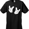 Bewild Cartoon Hands Rock On Men's T-Shirt Cool Funny & Offensive