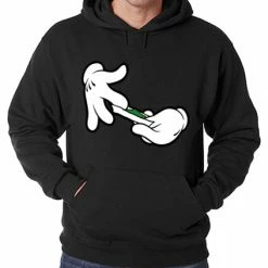 Bewild Cool Funny & Offensive Cartoon Hands Roll A Joint Adult Hoodie