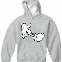 Bewild Cool Funny & Offensive Cartoon Hands Roll A Joint Adult Hoodie