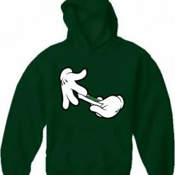 Bewild Cool Funny & Offensive Cartoon Hands Roll A Joint Adult Hoodie