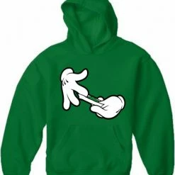 Bewild Cool Funny & Offensive Cartoon Hands Roll A Joint Adult Hoodie