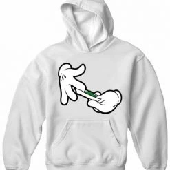 Bewild Cool Funny & Offensive Cartoon Hands Roll A Joint Adult Hoodie