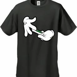 Bewild Cartoon Hands Roll A Joint Men's T-Shirt Cool Funny & Offensive