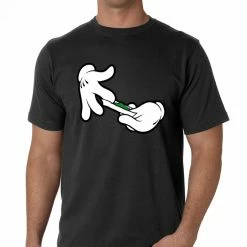 Bewild Cartoon Hands Roll A Joint Men's T-Shirt Cool Funny & Offensive
