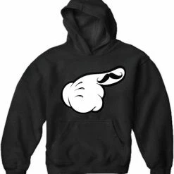 Bewild Cool Funny & Offensive Cartoon Hands The 'Stache Adult Hoodie