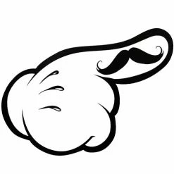 Bewild Cool Funny & Offensive Cartoon Hands The 'Stache Adult Hoodie