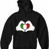Bewild Cartoon Heart Hands Italian Flag Adult Hoodie Nationality & Ethnic