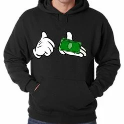 Bewild Cartoon Money Hands Adult Hoodie Cool Funny & Offensive