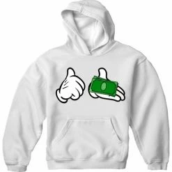 Bewild Cartoon Money Hands Adult Hoodie Cool Funny & Offensive