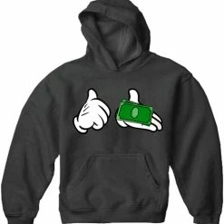 Bewild Cartoon Money Hands Adult Hoodie Cool Funny & Offensive
