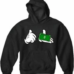 Bewild Cartoon Money Hands Adult Hoodie Cool Funny & Offensive