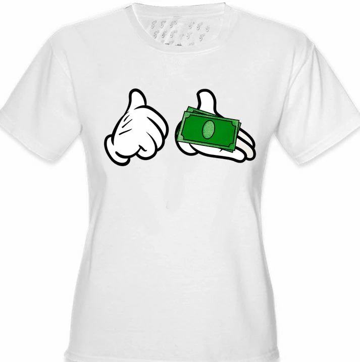 Bewild Cartoon Money Hands Girls T-Shirt Cool Funny & Offensive 7 Bewild Cartoon Money Hands Girls T-Shirt Cool Funny & Offensive