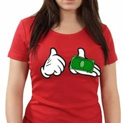 Bewild Cartoon Money Hands Girls T-Shirt Cool Funny & Offensive
