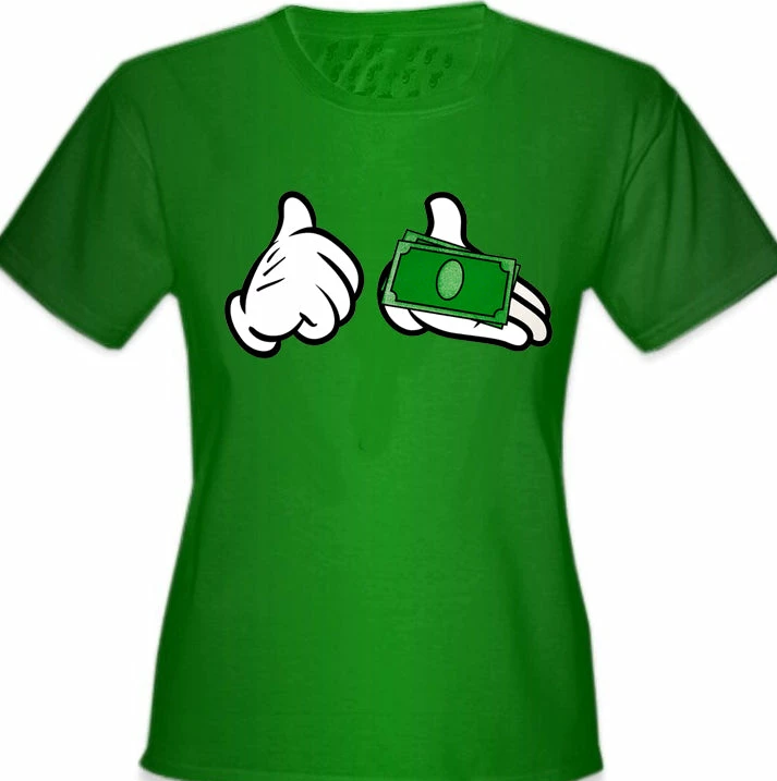 Bewild Cartoon Money Hands Girls T-Shirt Cool Funny & Offensive 8 Bewild Cartoon Money Hands Girls T-Shirt Cool Funny & Offensive