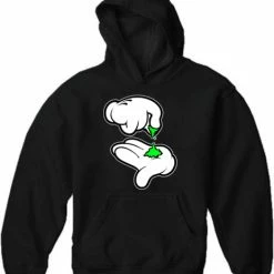 Bewild Cartoon Weed Hands Adult Hoodie