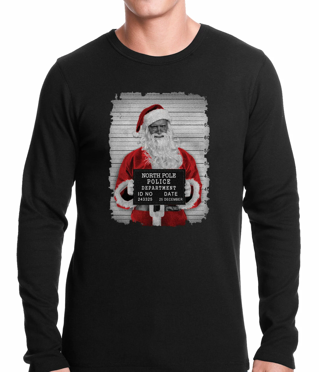 Bewild Santa Mug Shot Funny Thermal Shirt 4 Bewild Santa Mug Shot Funny Thermal Shirt