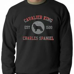 Bewild Sport Inspiration Cavalier King Charles Spaniel EST. 1500 Crewneck Sweatshirt