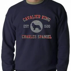 Bewild Sport Inspiration Cavalier King Charles Spaniel EST. 1500 Crewneck Sweatshirt