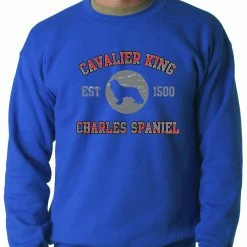 Bewild Sport Inspiration Cavalier King Charles Spaniel EST. 1500 Crewneck Sweatshirt
