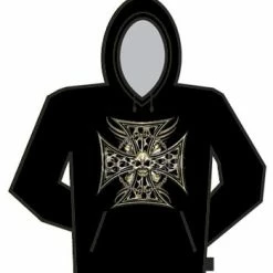 Bewild Chain Skull Cross Hoodie