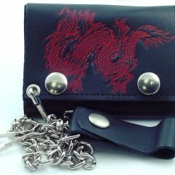 Bewild Chinese Dragon Genuine Leather Chain Wallet Wallets & Chains