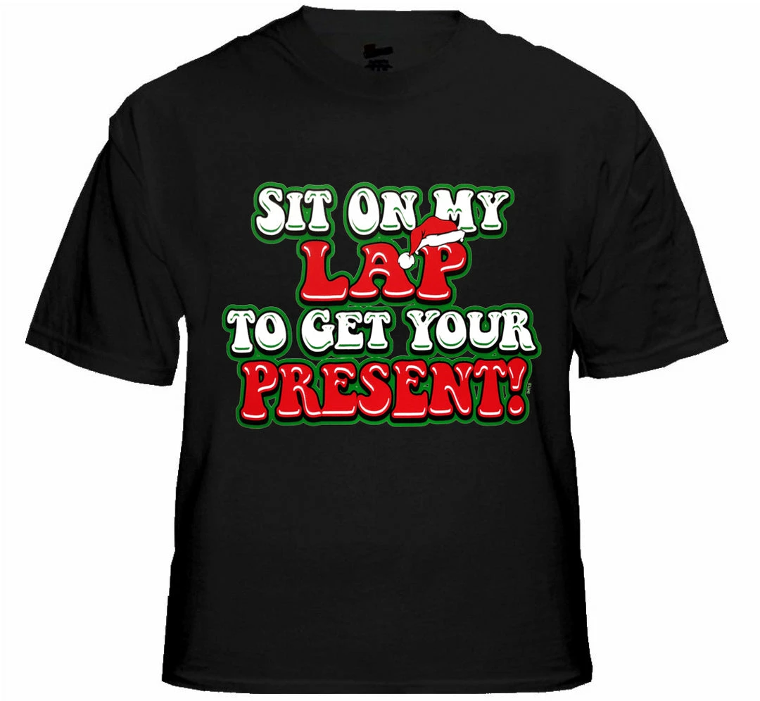 Bewild Holiday Prints Christmas Tee's - Sit On My Lap Men's T-Shirt 4 Bewild Holiday Prints Christmas Tee's - Sit On My Lap Men's T-Shirt