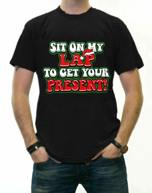 Bewild Holiday Prints Christmas Tee's - Sit On My Lap Men's T-Shirt 5 Bewild Holiday Prints Christmas Tee's - Sit On My Lap Men's T-Shirt